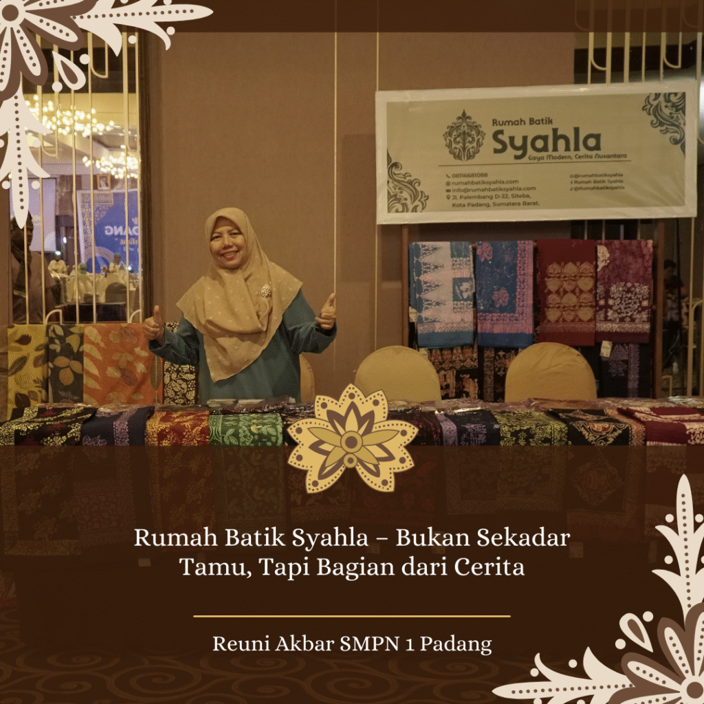 Bunda Mareta Sari, CEO dan Founder Rumah Batik Syahla yang mempunyai tagline “Gaya Modern, Cerita Nusantara.”