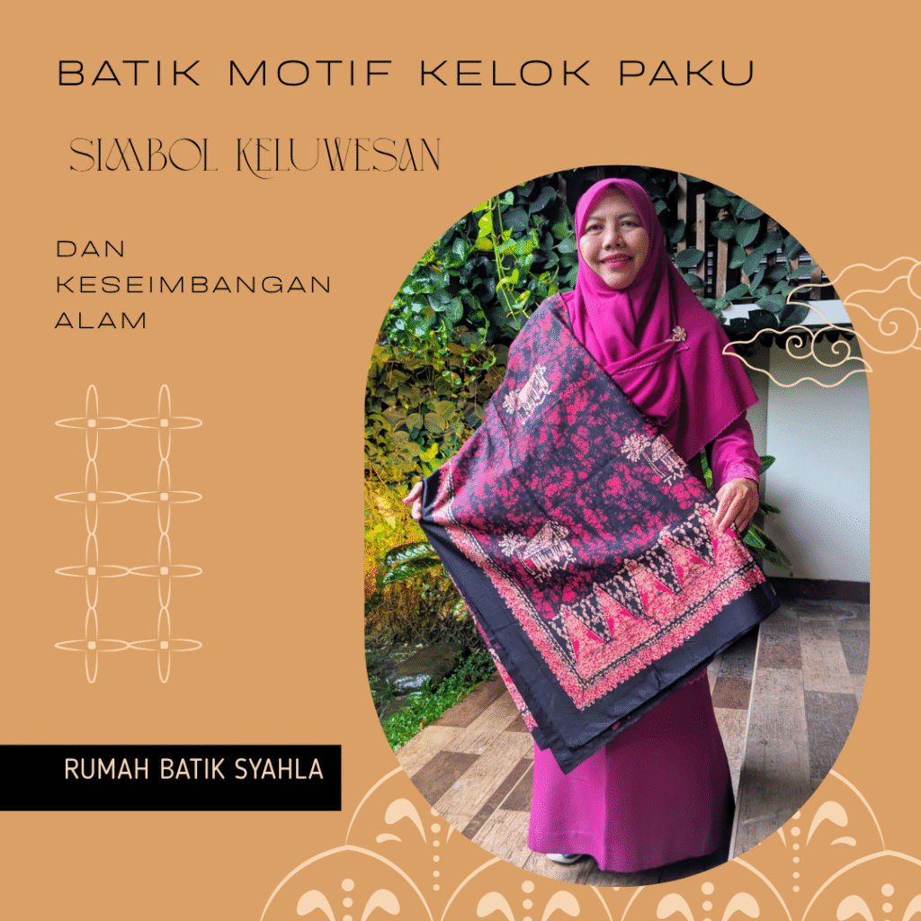 Kain Batik Motif Batik Pucuk Rebung karya Rumah Batik Syahla dengan warna alami dan tekstur remuk khas handmade.