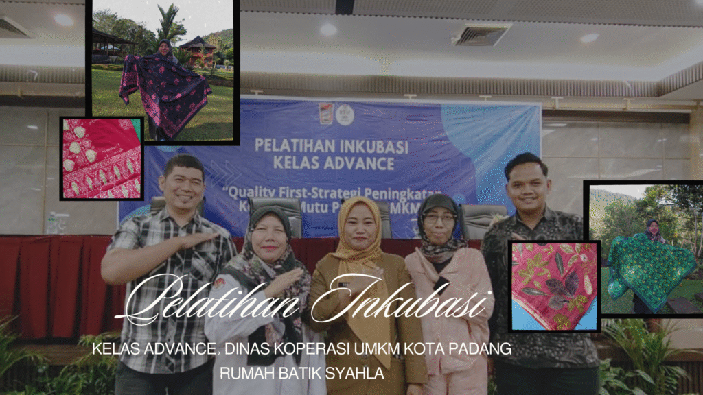 Founder Rumah Batik Syahla Mareta Sari bersama peserta inkubasi lainnya saat sesi foto bersama pasca pelatihan.