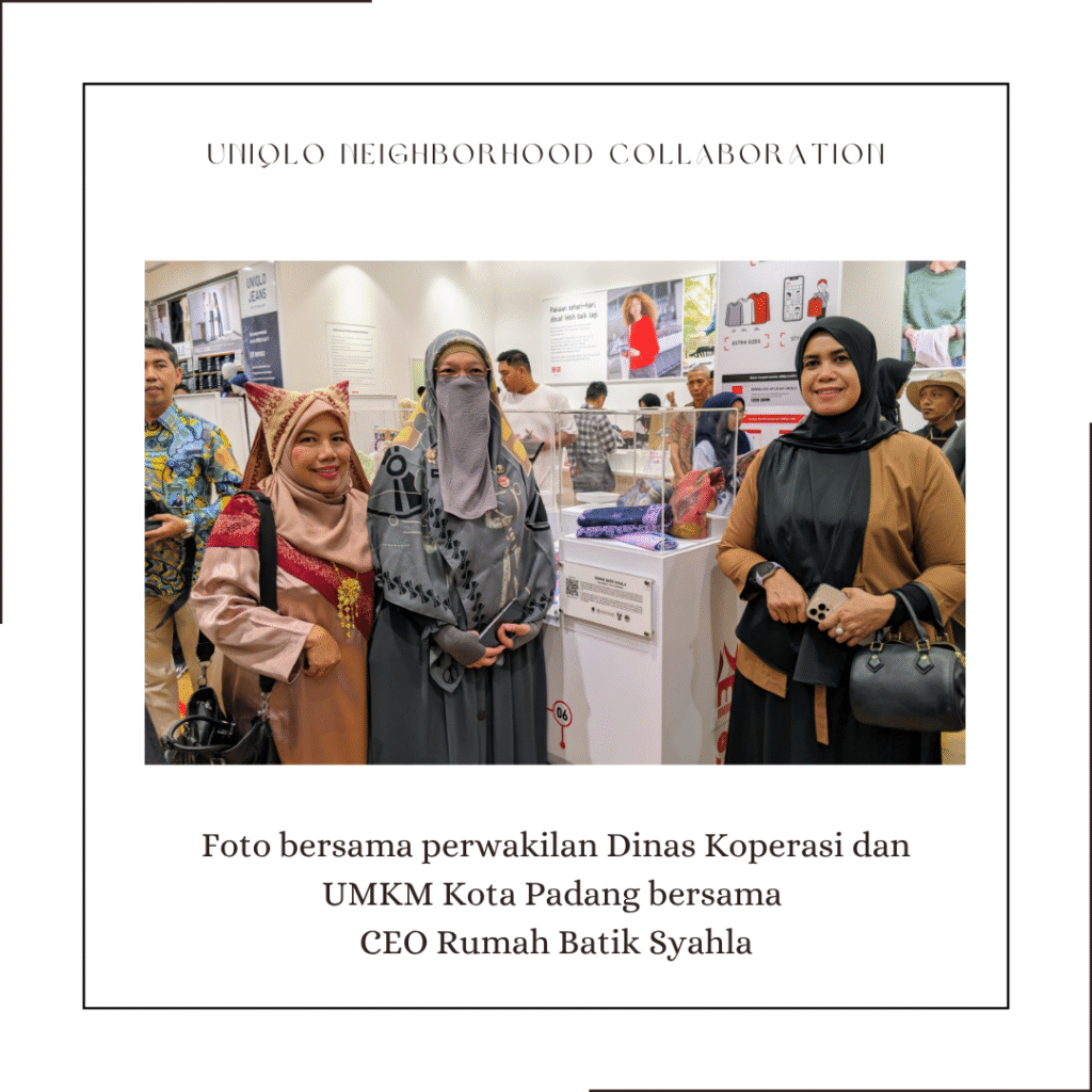 Foto bersama perwakilan Dinas Koperasi dan UMKM Kota Padang bersama 
CEO Rumah Batik Syahla