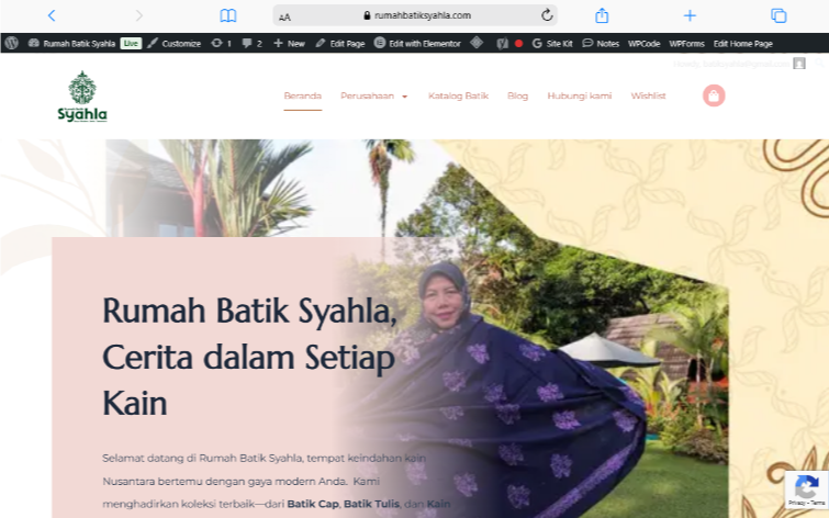 website rumah batik syahla